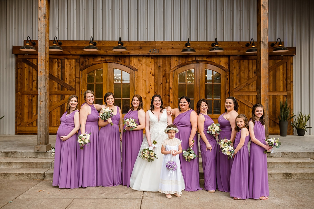 Wedding Party in front of Memphis Wedding Venue, Avon Acres