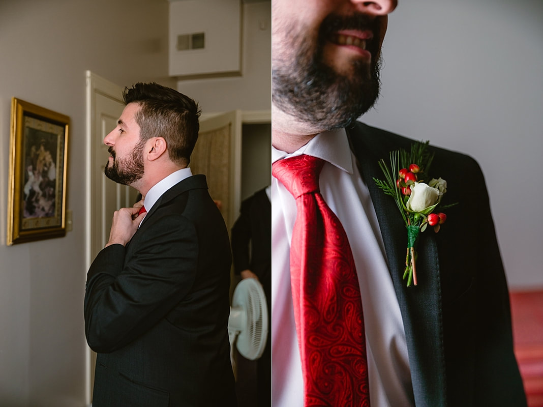 Groom getting ready in Collierville, TN