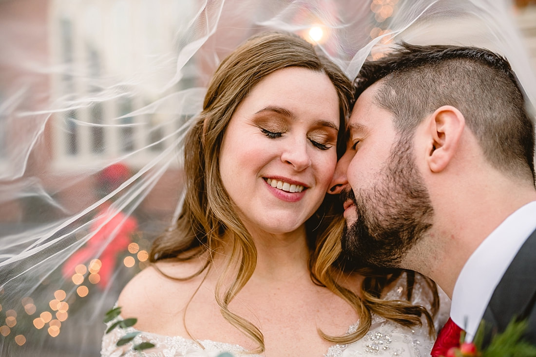 wedding portraits on Collierville Town Square