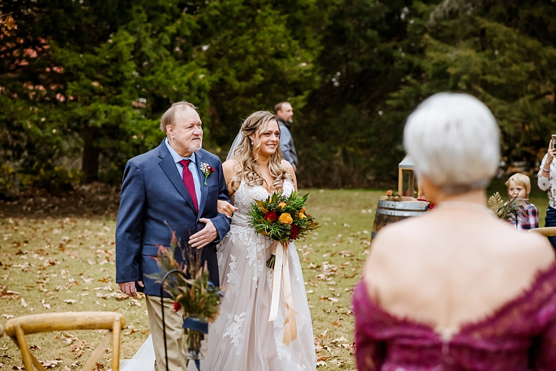 Rustic wedding ceremony at Green Frog Farm