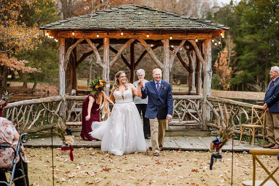 Rustic wedding ceremony at Green Frog Farm