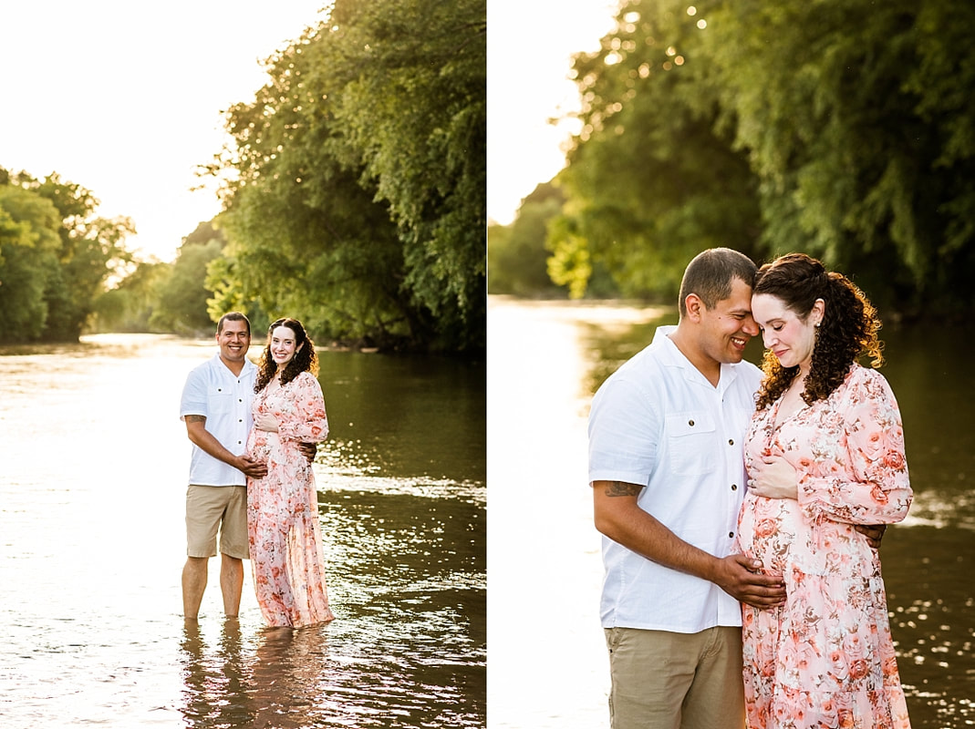 Portrait of pregnant mother at the creek in Memphis, TN