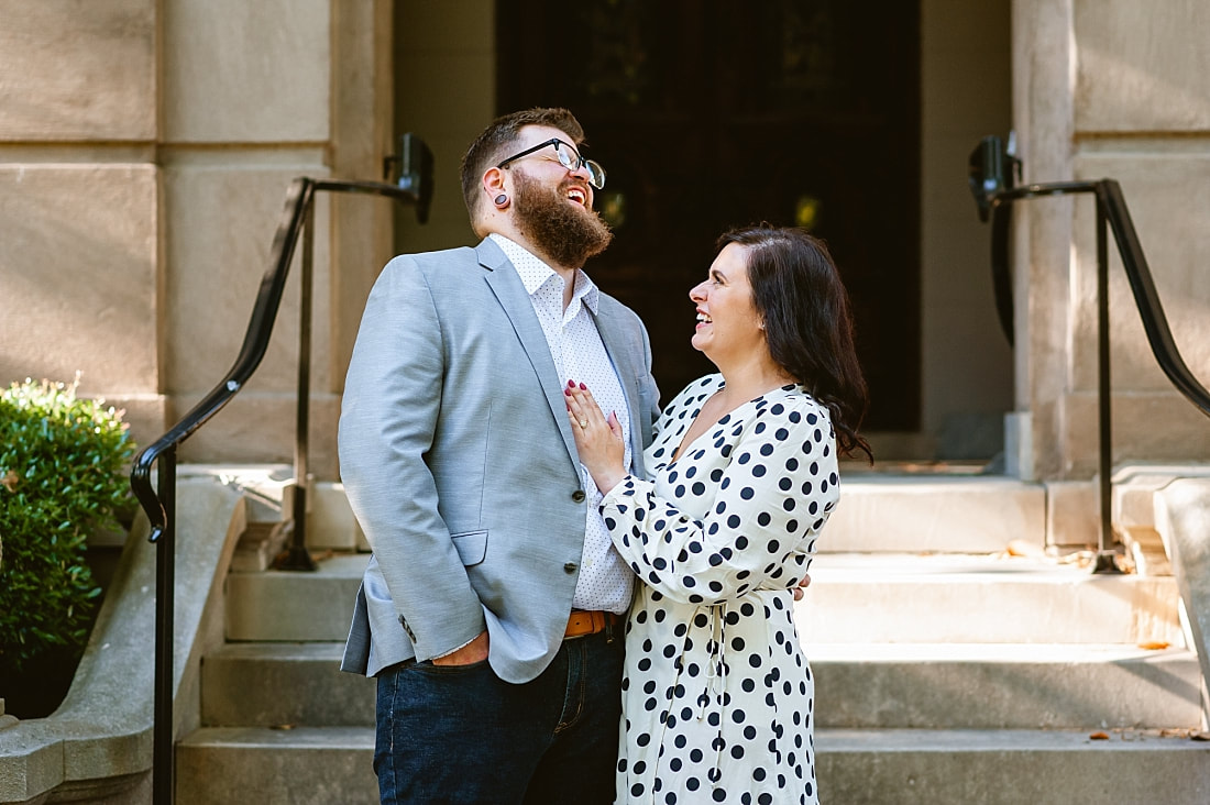 engagement photos in front of the historic Woodruff-Fontaine house in Memphis