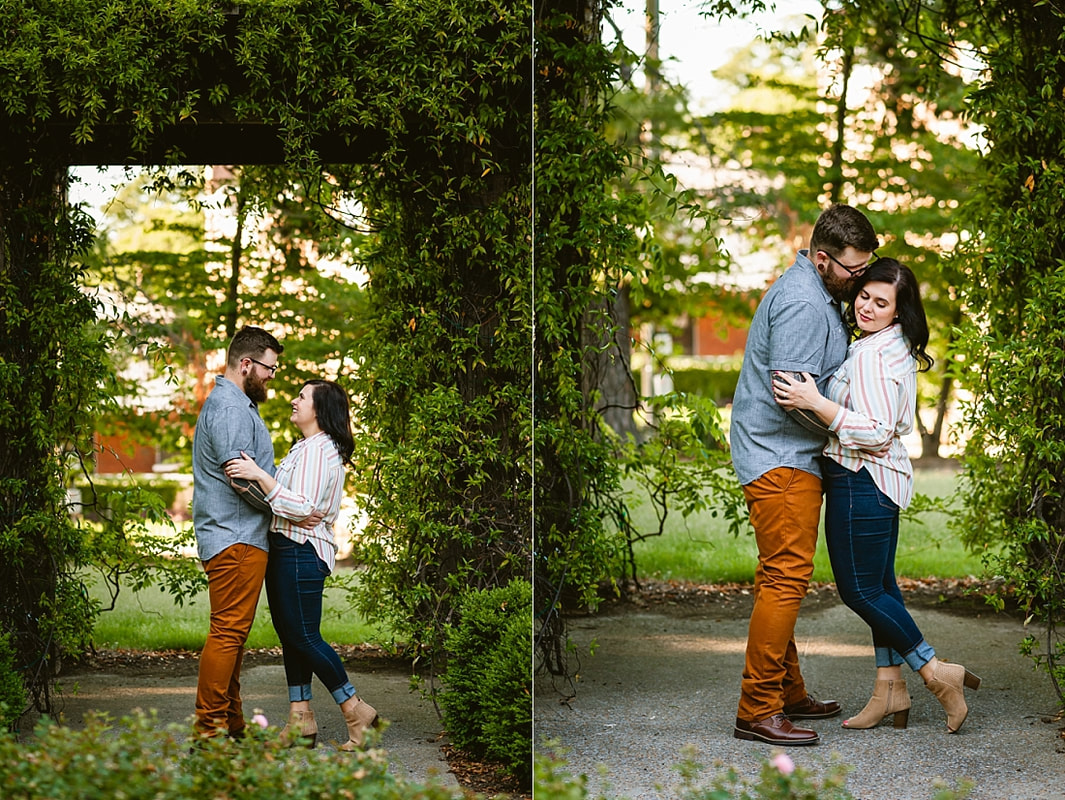 engagement photos in the garden of the historic Woodruff-Fontaine house in Memphis