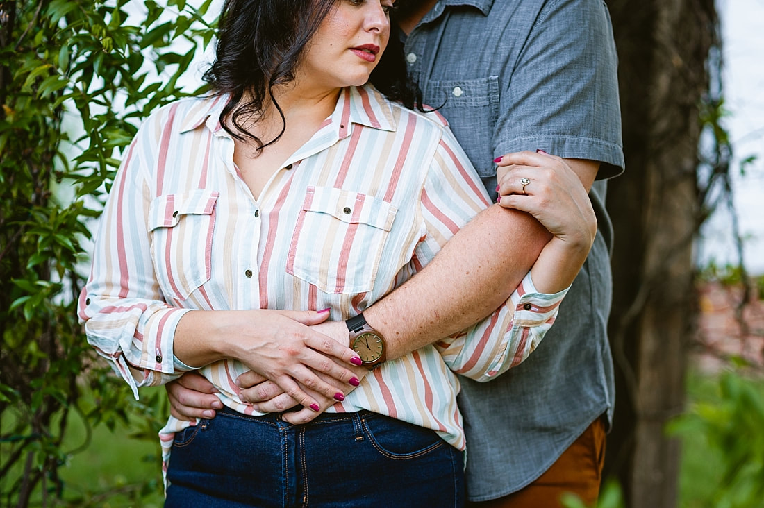 engagement photos in the garden of the historic Woodruff-Fontaine house in Memphis