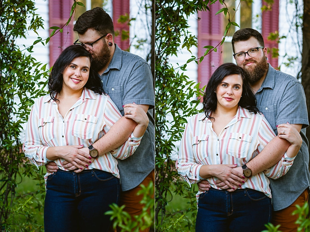 engagement photos in the garden of the historic Woodruff-Fontaine house in Memphis