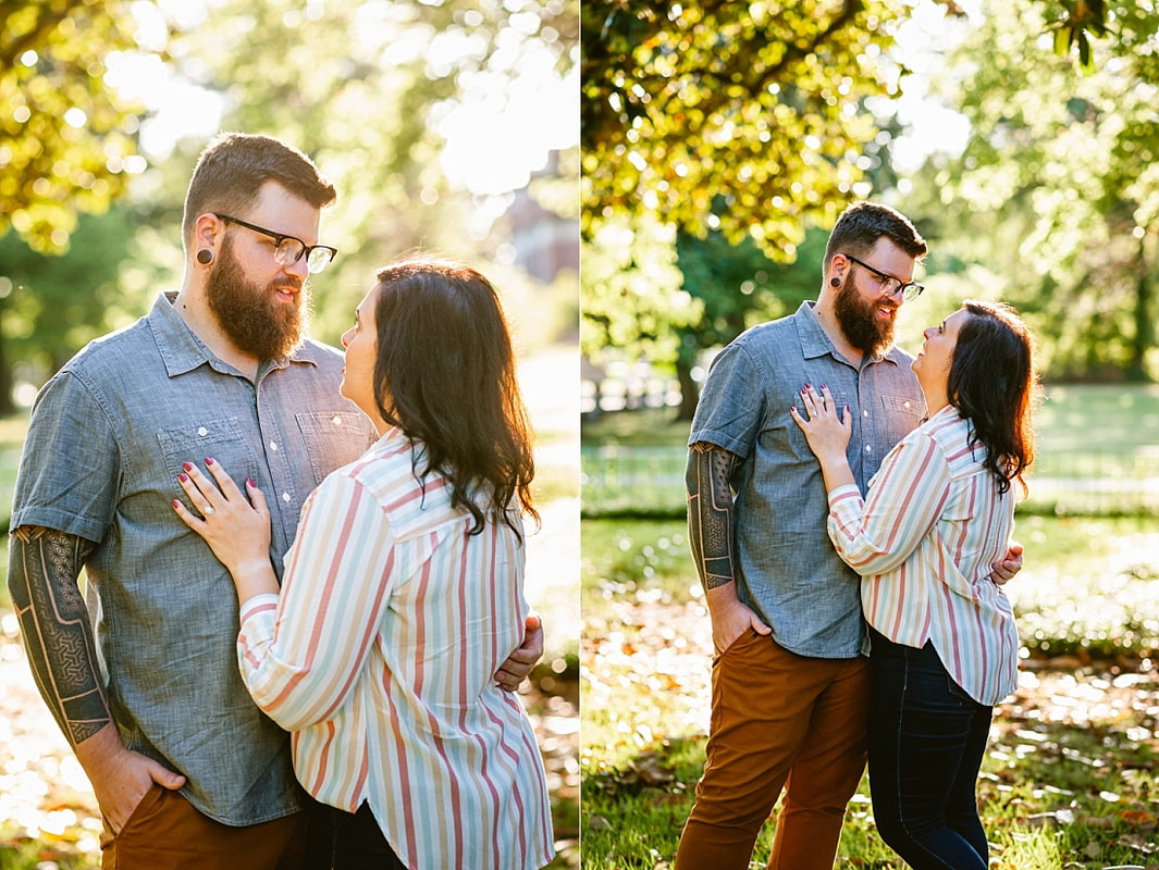 engagement photos in the front lawn of the historic Woodruff-Fontaine House in Memphis