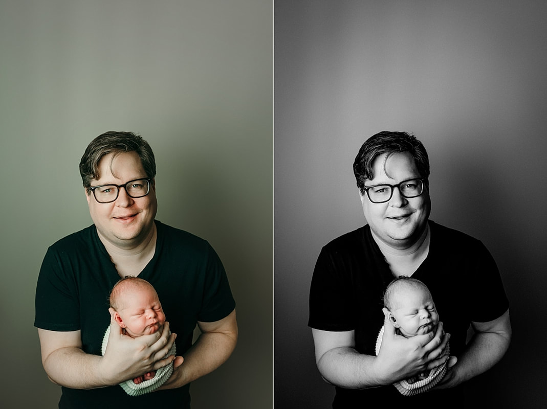 newborn baby with dad for newborn photos in Memphis, TN